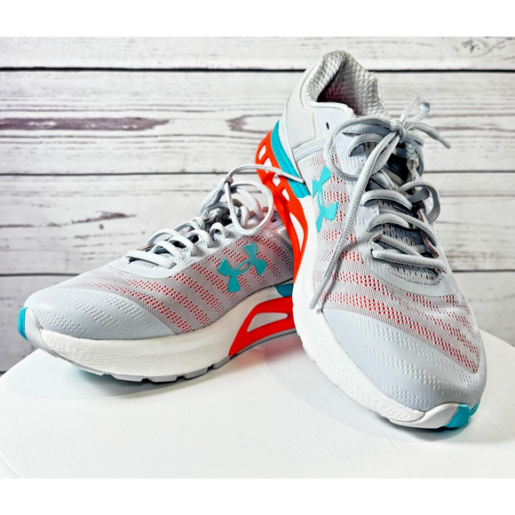 Under Armour Charged Europa 2 Women’s Running Shoes Gray, Aqua, Orange 10 - Picture 1 of 9